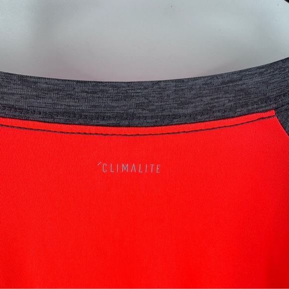 Adidas Kids Long Sleeve Red and Gray Tee - Picture 6 of 7